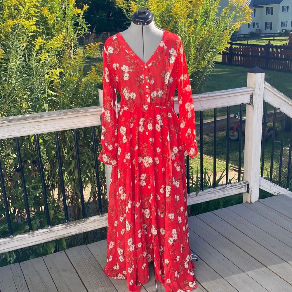 Indigo Rose XL Floral Maxi Dress